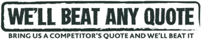 Text Image "We'll beat any quote"