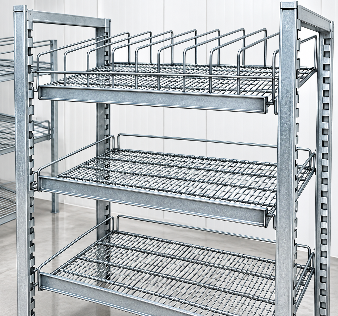 Gravity feed shelving