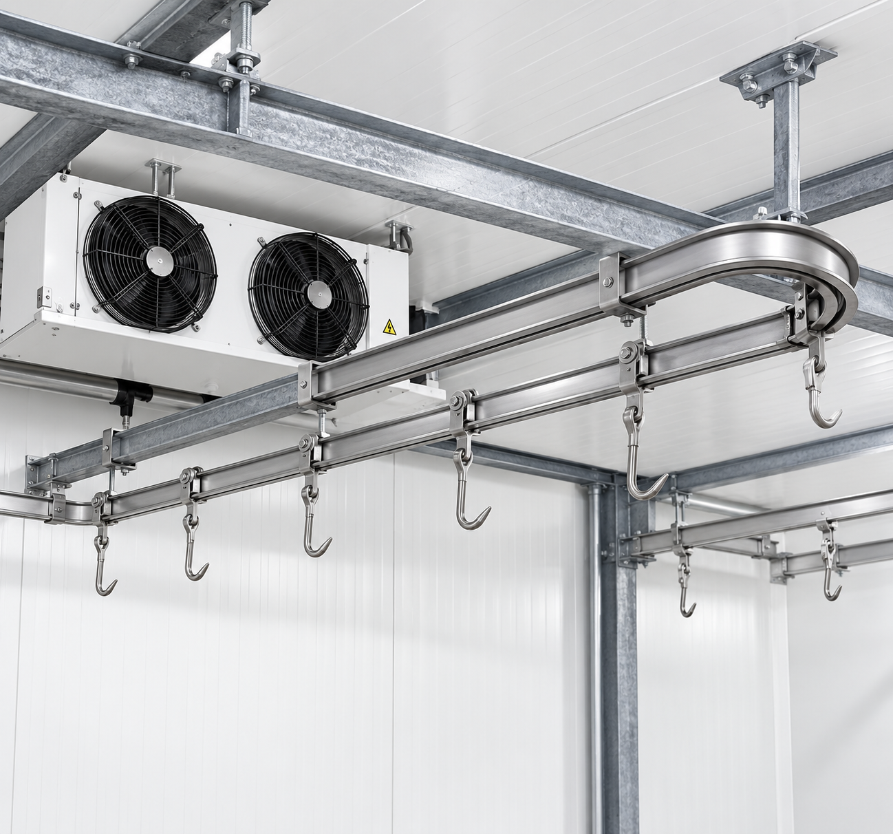 Cold room meat rails