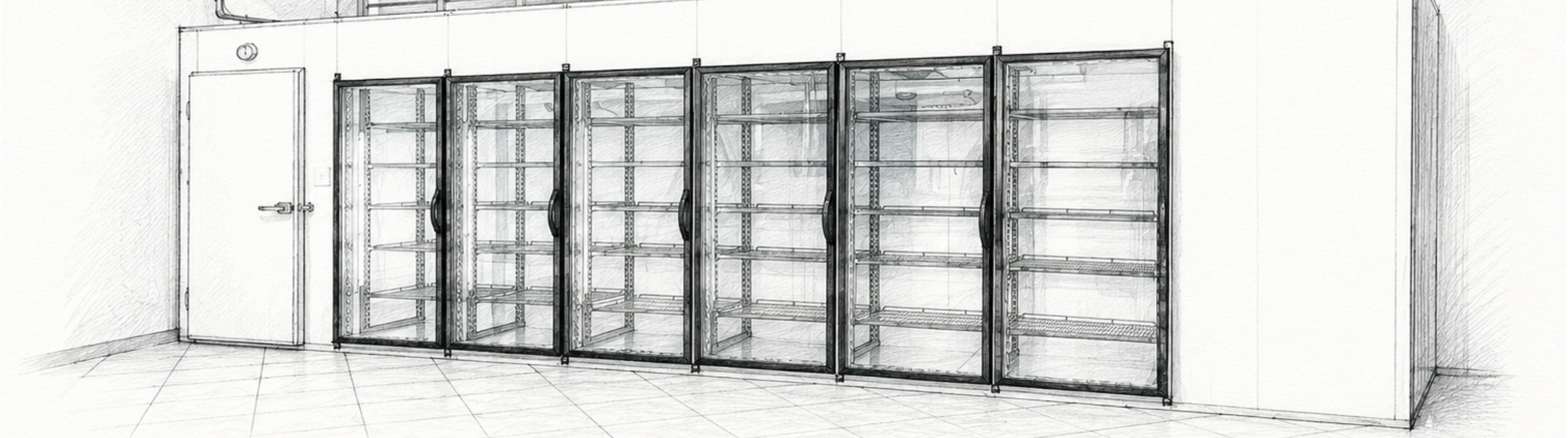 Slam-on glass doors