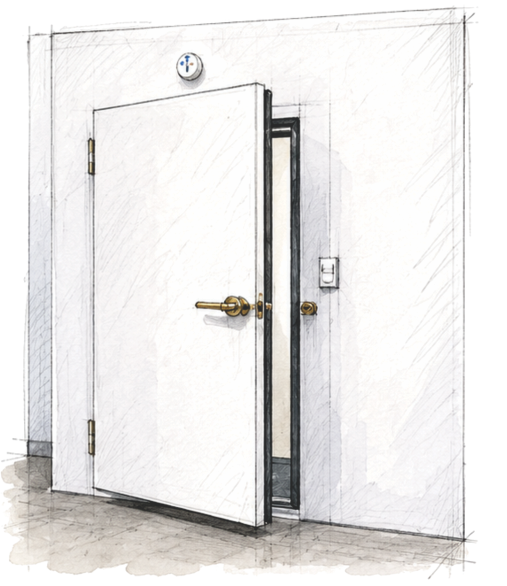 Centigrade insulated swing door